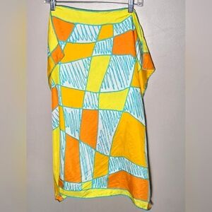 Vintage Vera Neumann Maximalist Art To Wear Hand Rolled Silk Scarf